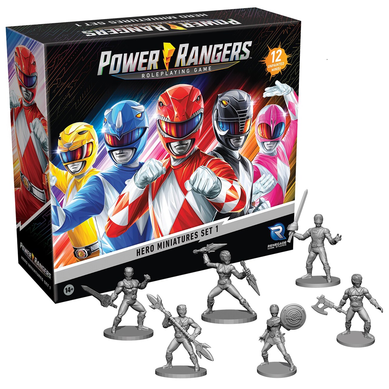 Power Rangers Roleplaying Game: Hero Miniatures Set 1 - 12 Piece Unpainted Miniature Set